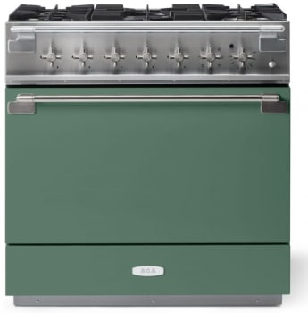 AGA Elise Series SoHo Collection AEL361DFABMG - AGA 36 Inch Freestanding Dual Fuel Range Antique Brass Trim