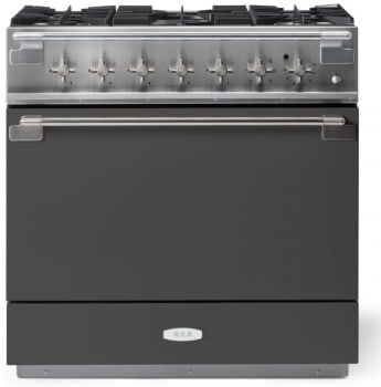 AGA Elise Series SoHo Collection AEL361DFABSLT - AGA 36 Inch Freestanding Dual Fuel Range Antique Brass Trim