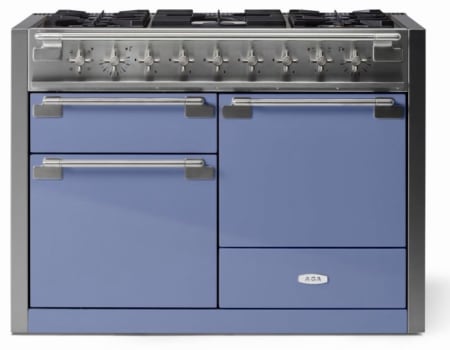 AGA Elise Series SoHo Collection AEL481DFABCBB - AGA 48 Inch Freestanding Dual Fuel Range Antique Brass Trim