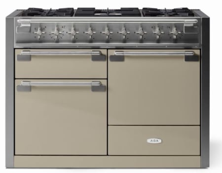 AGA Elise Series SoHo Collection AEL481DFABFWN - AGA 48 Inch Freestanding Dual Fuel Range Antique Brass Trim