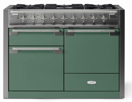 AGA Elise Series SoHo Collection AEL481DFABMG - AGA 48 Inch Freestanding Dual Fuel Range Antique Brass Trim