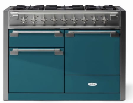 AGA Elise Series SoHo Collection AEL481DFABSAL - AGA 48 Inch Freestanding Dual Fuel Range Antique Brass Trim