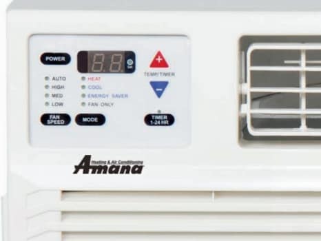 amana room air conditioner control panel green light