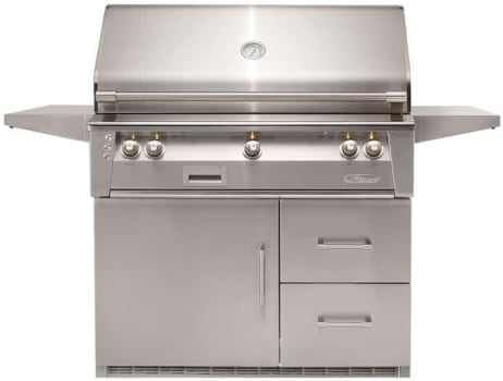 Alfresco Refrigerated Cart ALXE42RLP - 3-Burner Grill with Infrared Rotisserie & Refrigerated Cart Base