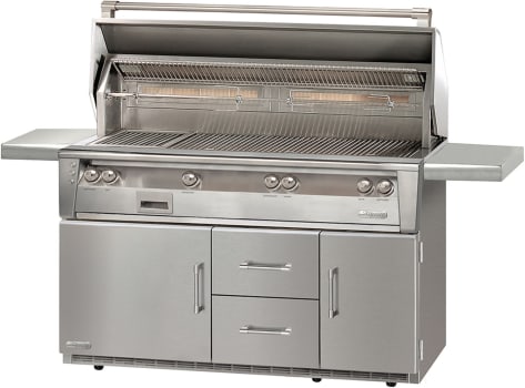 Alfresco Standard Cart ALXE56BFGRNG - Freestanding LXE Grill on Refrigerated Cart