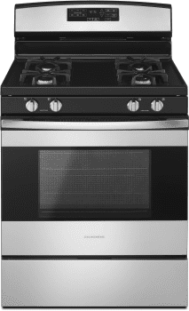 Amana AGR6603SFS - 30 Inch Gas Range in Black-On-Stainless Finish from Amana