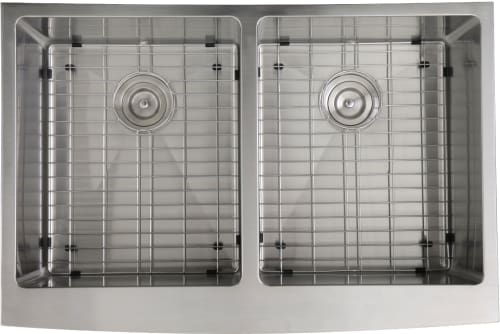 Nantucket Sinks Pro Series APRON332210DBLSR - 33 Inch Double Bowl Farmhouse Apron Front Kitchen Sink with 16 Gauge Stainless Steel