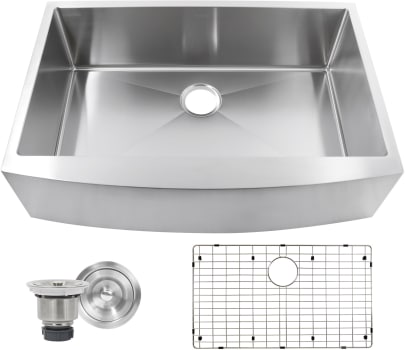 Nantucket Sinks Pro Series APRON332210SR16 - 33 Inch Single Bowl Farmhouse Apron Front Kitchen Sink with 16 Gauge Stainless Steel