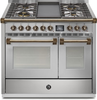 Steel Cucine Ascot Series AQY10SF4TSSB - 40 Inch Freestanding Dual Fuel Range