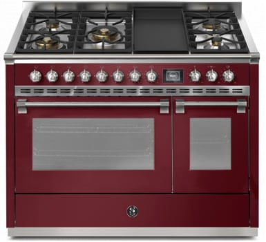 Steel Cucine Ascot Series AQY12SF4TMBRN - 48 Inch Freestanding Dual Fuel Range