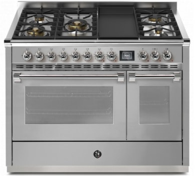 Steel Cucine Ascot Series AQY12SF4TMSSC - 48 Inch Freestanding Dual Fuel Range