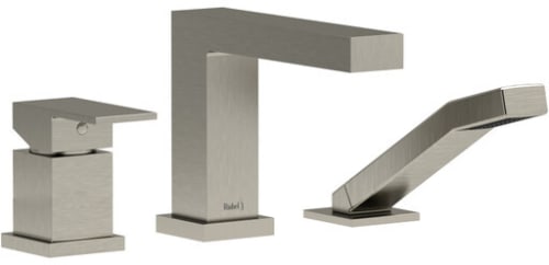 Rohl Kubik TUS16BN - Kubik 3-Hole Deck Mount Tub Filler Trim with Hand Shower in Brushed Nickel