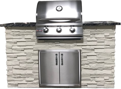Tru Islands B25011101LP - Image Shown is for Stacked Stone White with Indian Black Countertop: (Built-In Grill is Not Included)