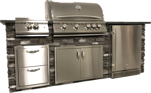 Tru Islands B28011201LP - Image Shown is for Stacked Stone Gray with Steel Gray Polished Countertop