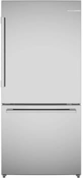 Bosch 100 Series B33CM10SNS - 33 Inch Counter-Depth Freestanding Bottom Freezer Refrigerator with 17.2 cu. ft. Total Capacity