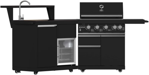 Forno FODKT2582BLK - 90 Inch Gas Grill with 62,600 BTU BBQ Stainless-Steel Burners