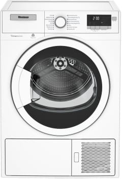 Blomberg DHP24400W 24 Inch Electric Dryer with 4.1 Cu. Ft. Capacity Ventless Heat Pump Electronic LCD Digital Control Child Lock Reversible Door Gentle Care 16 Dry Cycles Anti Creasing Option Quick Dr...