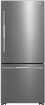 Smeg BM30URXI - 30 Inch Freestanding Bottom Mount Refrigerator in Front View