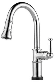 Brizo 64025lfpc Single Lever Pull Down Kitchen Faucet With Spray