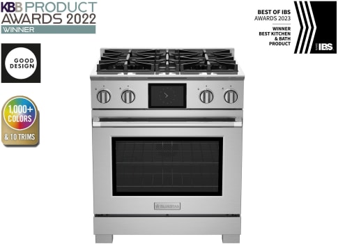 BlueStar Dual Fuel Series BSDF304BLCPLT - 30 Inch Freestanding Dual Fuel Range with 4 Sealed Burners in Front View