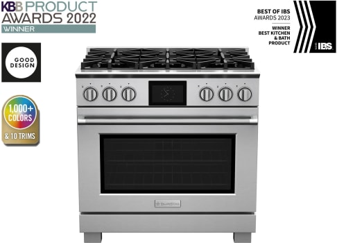 BlueStar Dual Fuel Series BSDF366B - 36 Inch Freestanding Professional Dual Fuel Range with 6 Sealed Burners in Front View