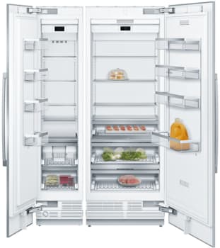 Bosch BSHREFFRZPR9051 Side by Side Column Refrigerator Freezer Set with 18 Inch Freezer and 30 Inch Refrigerator Panel Ready