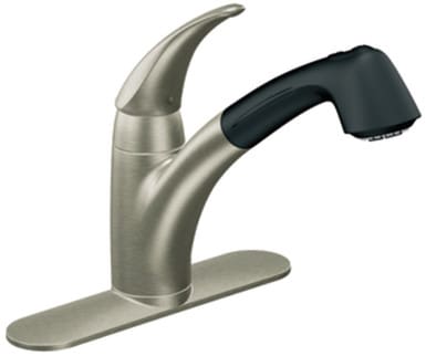 Moen 7560CSLBL Single Lever Pull-Out Kitchen Faucet with 10-1 ...