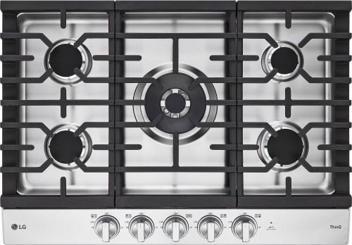 LG 30 Smart GAS Cooktop with Ultraheat 22K BTU Dual Burner and LED Knobs Stainless Steel