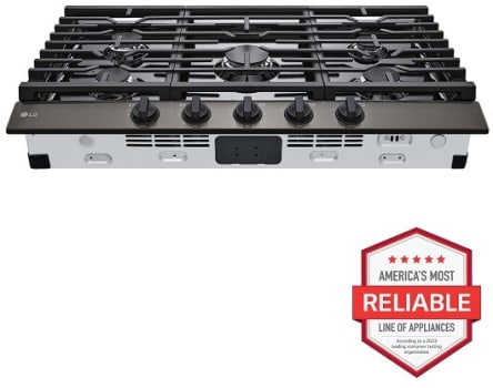 LG CBGJ3623D - 36 Inch Gas Cooktop in Black Stainless Steel