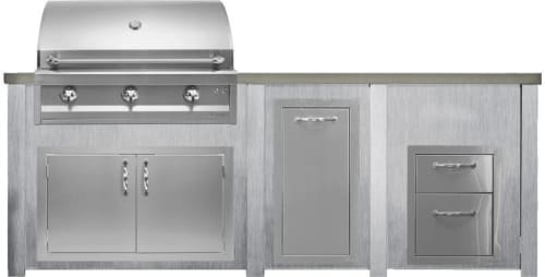 Haven Outdoor HART96DRAWHG - Haven Outdoor™ 96" Harbor Gray Outdoor Kitchen Island