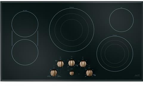 Cafe Cep70363ms2 36 Inch Smoothtop Electric Cooktop With 5 Radiant Cooking Elements Sync Burners Capability Power Boil Keep Warm Setting Melt Setting Control Lock Led Backlit Knobs Cafe Fits Guarantee Ada Compliant And