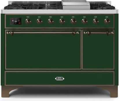 Ilve Majestic II Collection UM12FDQNS3EGB - Freestanding Dual Fuel Range Black