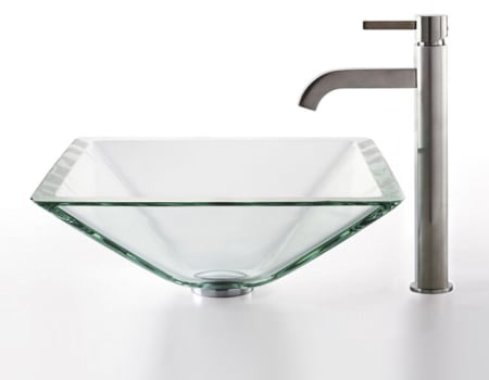 Kraus Square Clear Single Tone Series CGVS90119MM1007SN - Kraus Sink