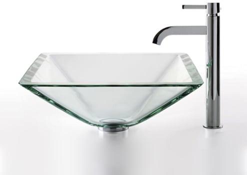 Kraus Square Clear Single Tone Series CGVS90119MM1007CH - Kraus Sink