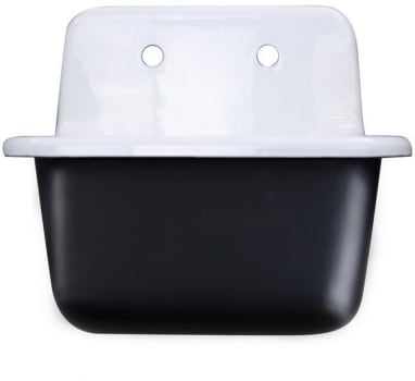 Nantucket Sinks Anchor Collection CI2218FBSET - 22 Inch Cast Iron Wall Mount Laundry Kitchen Sink