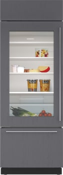Sub-Zero Classic Series CL3050UGOL - 30-inch Classic Over-and-Under Refrigerator/Freezer with Glass Door - Panel Ready