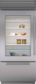 Sub-Zero Classic Series CL3650UGSPL - 36-inch Classic Over-and-Under Refrigerator/Freezer with Glass Door