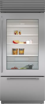 Sub-Zero Classic Series CL3650UGSTR - 36-inch Classic Over-and-Under Refrigerator/Freezer with Glass Door