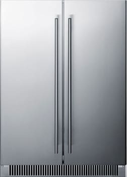 Summit Classic Collection CL64FDSS - 24" French Door Dual Zone Beverage Center