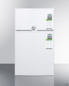 Accucold Cp351wllf2med 19 Inch Top Freezer Compact Refrigerator With Dual Evaporator Cooling Combination Lock High Low Temperature Alarm Access Port Interior Light Adjustable Shelves Cycle Defrost And Medical Use Approved White Medical Use