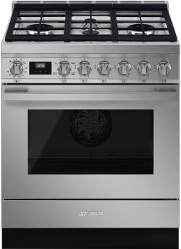 Smeg CPF30UGGX 30 Inch Freestanding Professional Gas Range with 4