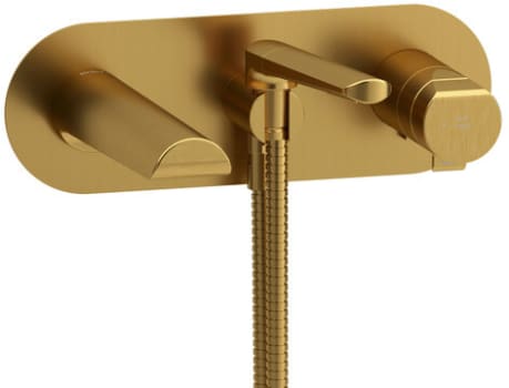 Rohl Parabola™ TPB21BG - Parabola™ Wall Mount Tub Filler Trim with Hand Shower in Brushed Gold