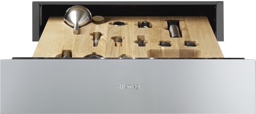 Smeg Classic Design CPS315X - 24 Inch Brushed Stainless Steel Sommelier Drawer in Opened View