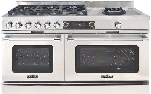 Capital Grand Chef CSB606CWN - 60 Inch Grand Chef Freestanding Dual Fuel Range with 6 Sealed Burners + 24" Open Wok Burner