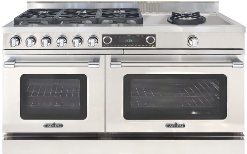 Capital Grand Chef CSB606WN - 60 Inch Grand Chef Freestanding Dual Fuel Range with 6 Sealed Burners + 24" Sealed Wok Burner