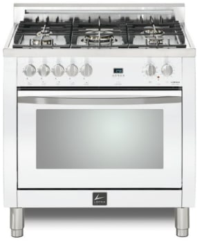 LOFRA Curva CWSS36M0G500 - Curva 36 Inch White Dual-Fuel Range with Stainless Steel Trim