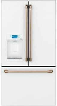 Cafe Cye22tp4mw2 36 Inch Smart Counter Depth French Door Refrigerator With Wi Fi Connectivity External Dispenser Hot Water Precise Fill Setting Twinchill Evaporators Temperature Controlled Drawer Remote Control Remote Monitoring Remote