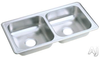 Elkay D23317 33 Inch Drop-In Double Bowl Stainless Steel Sink with