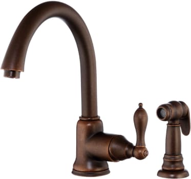 Danze D401140br Single Handle Kitchen Faucet With 8 Inch Reach Side Spray Ceramic Disc Valve And Ada Compliant Tumbled Bronze