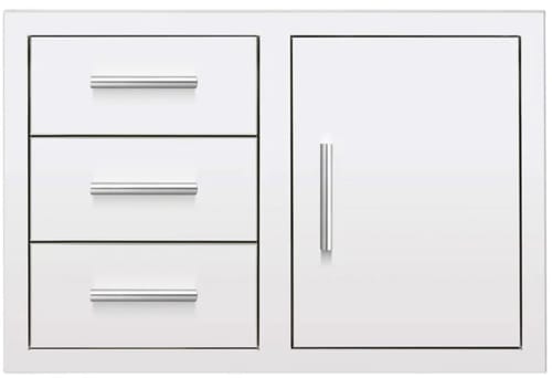 Summerset DC333 - 33 Inch Stainless Steel Flush Mount 3-Drawer & Access Door Combo with Hidden Hinge